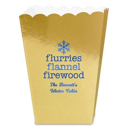 Flurries Flannel Firewood Mini Popcorn Boxes